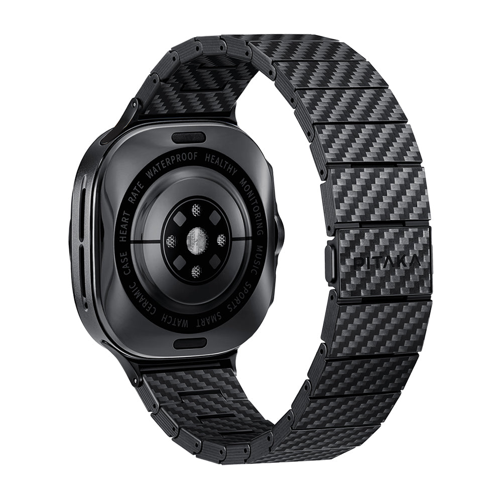 Pitaka Modern Serisi Samsung Galaxy Watch Ultra 47mm Karbon Fiber Black-Grey Twill Kordon Pitaka Modern Serisi Samsung Galaxy Watch Ultra 47mm Karbon Fiber Black-Grey Twill Kordon